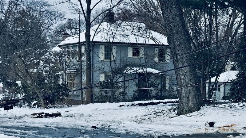 House during wintertime with snow