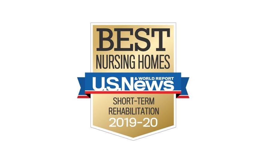 Logo for U.S. News top nursing homes award