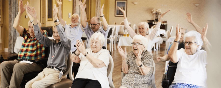 Seniors in exercise class