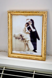 Portrait photo of man and woman ballroom dancing