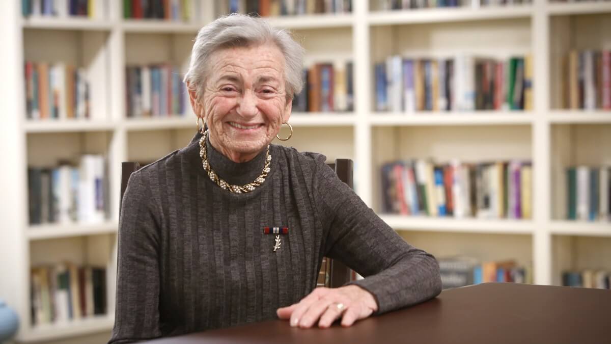 Senior woman posing for photo