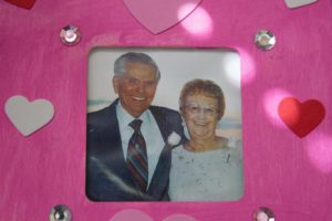 Decorated picture of older couple