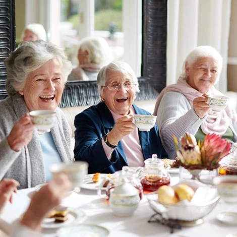 470x470_Dining_Tea.jpg Group of senior women drinking tea