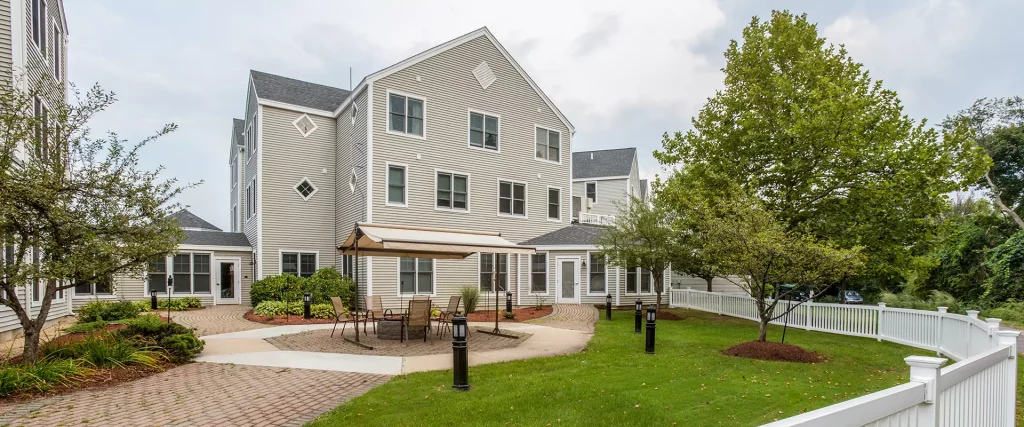 Outdoor area in senior living facility