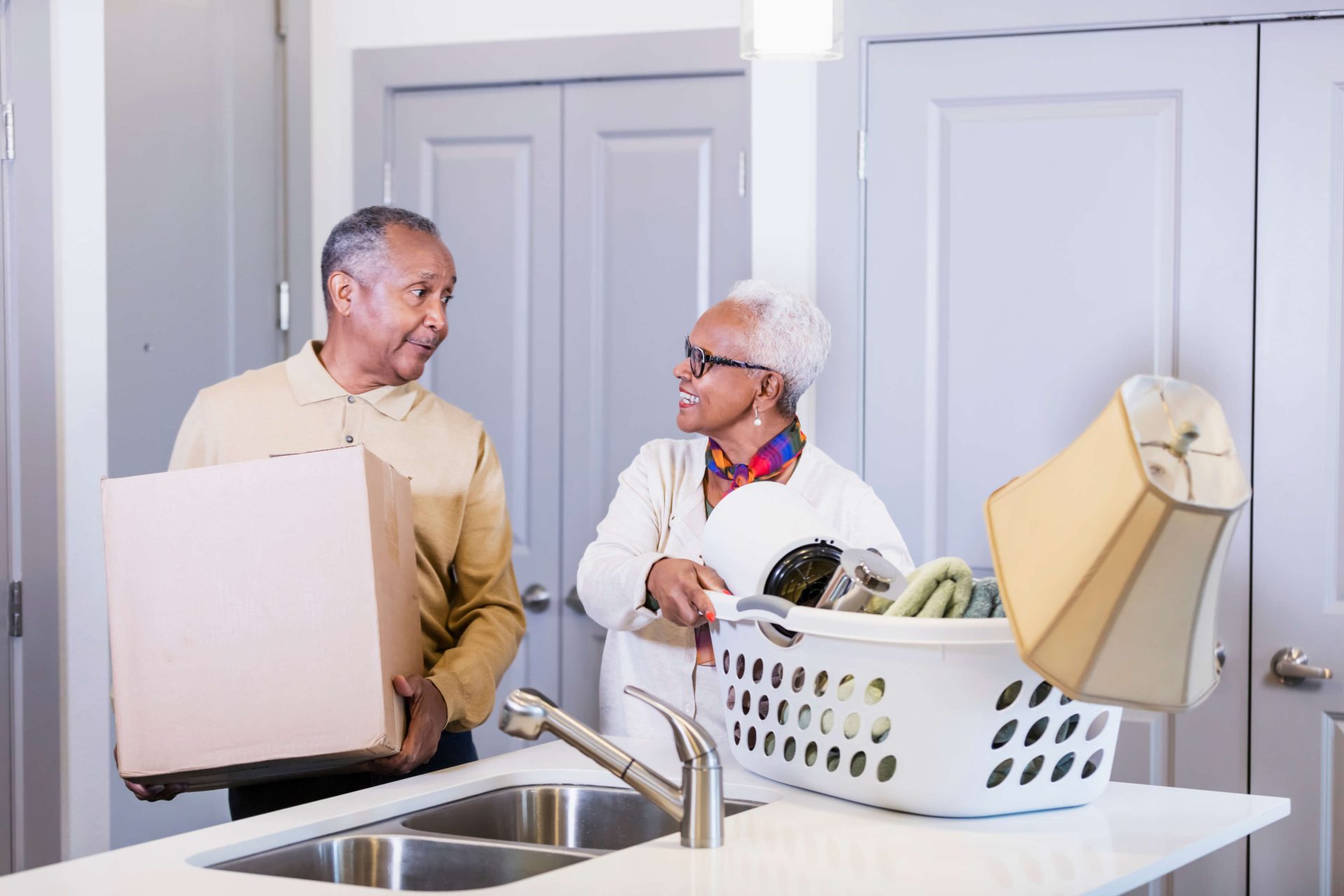 Man and woman moving