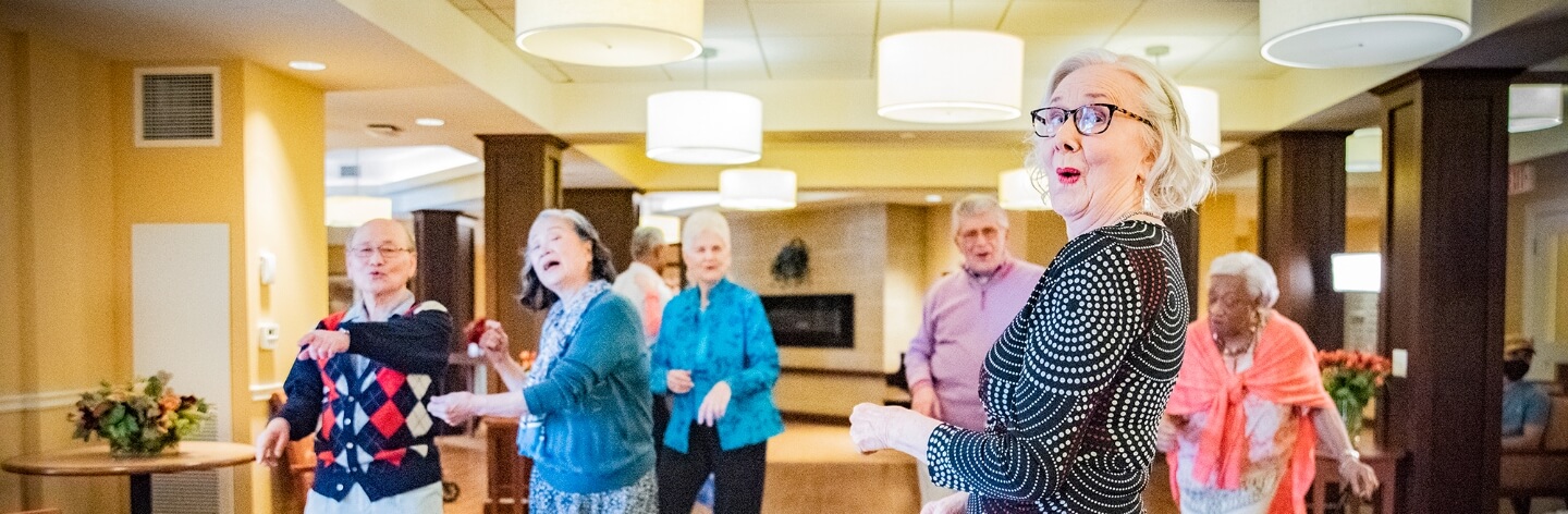 Older adults dancing