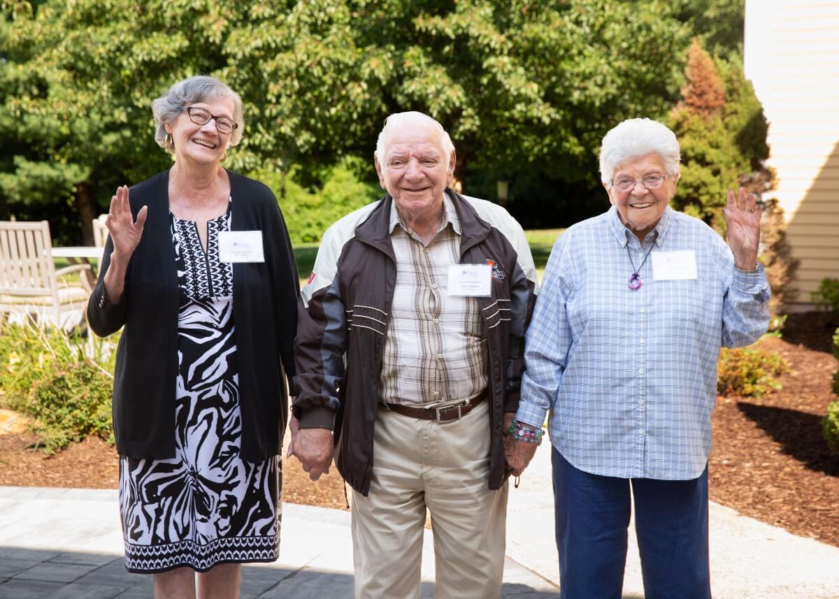 Senior residents greeting