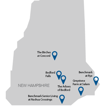 Map of New Hampshire locations