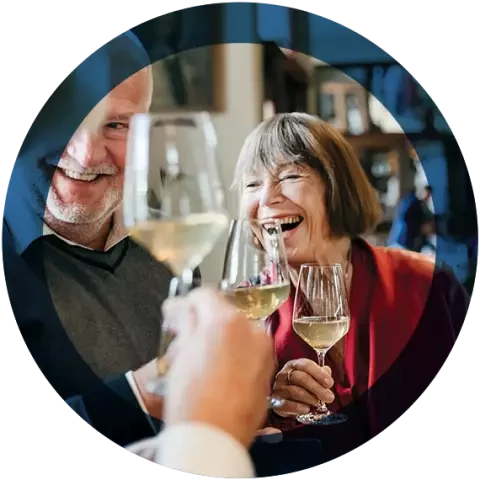 Group of adults giving a champagne toast