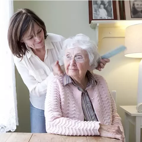 Senior woman and caregiver