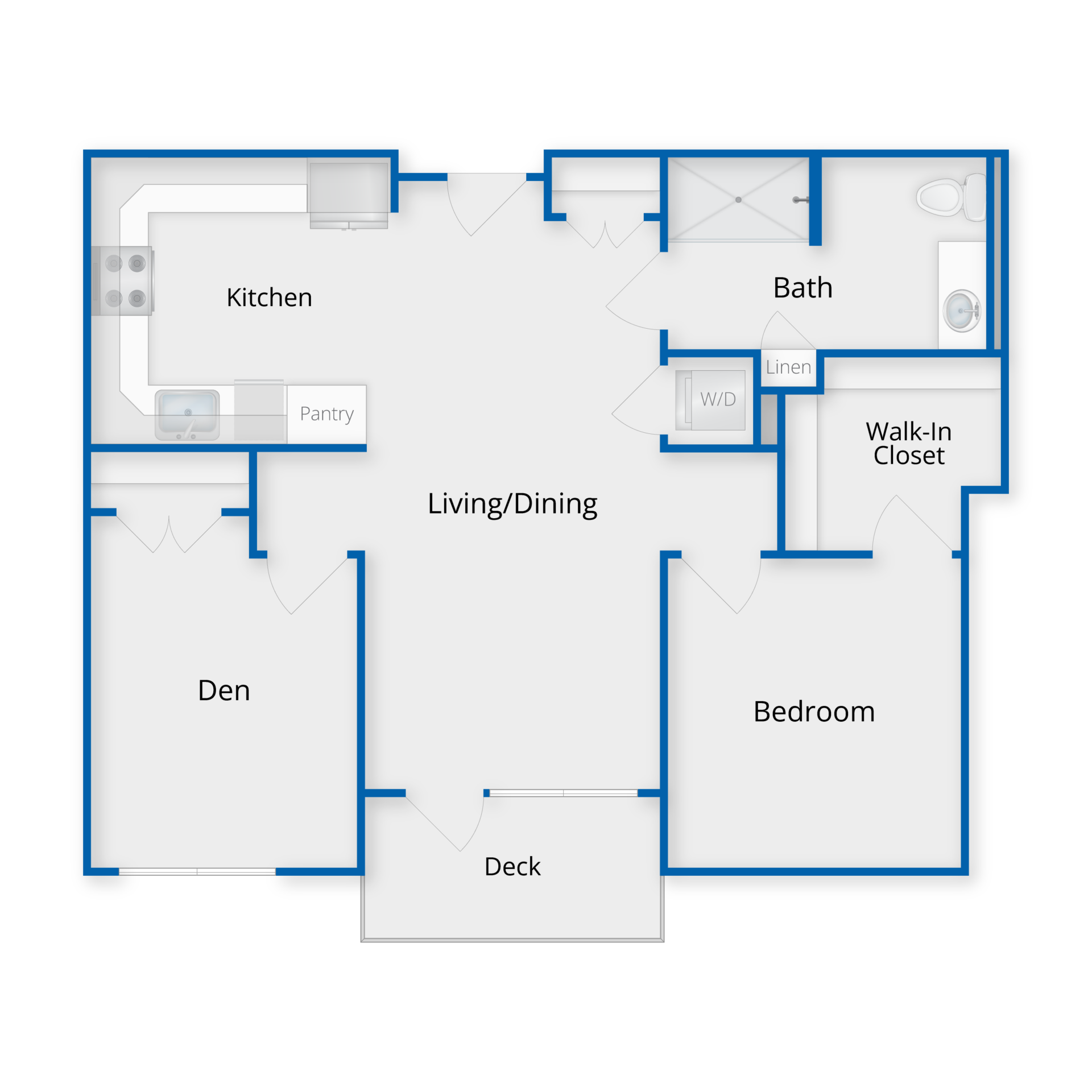 Independent Living One Bedroom with Den
